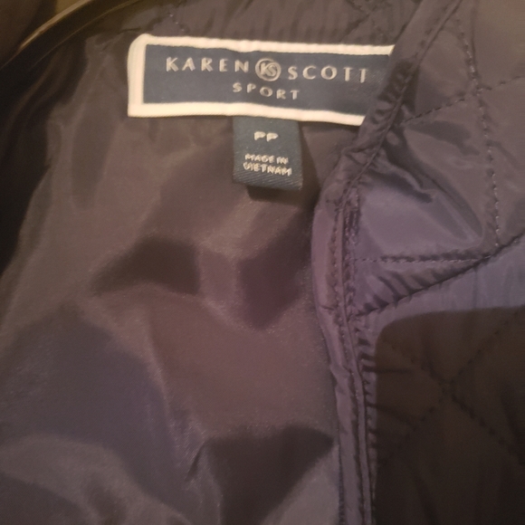 Karen Scott Petite Navy Quilted Sleeveless Winter Sport Vest PP - Picture 5 of 5